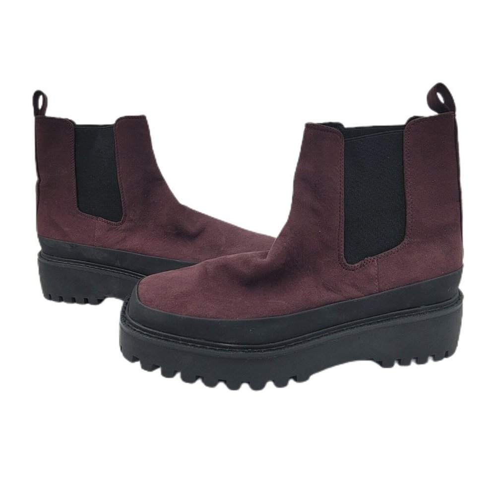 Nordstrom Rack Bellamy NEW Water-Resistant Lug Sole Purple Chelsea Boot Size 8